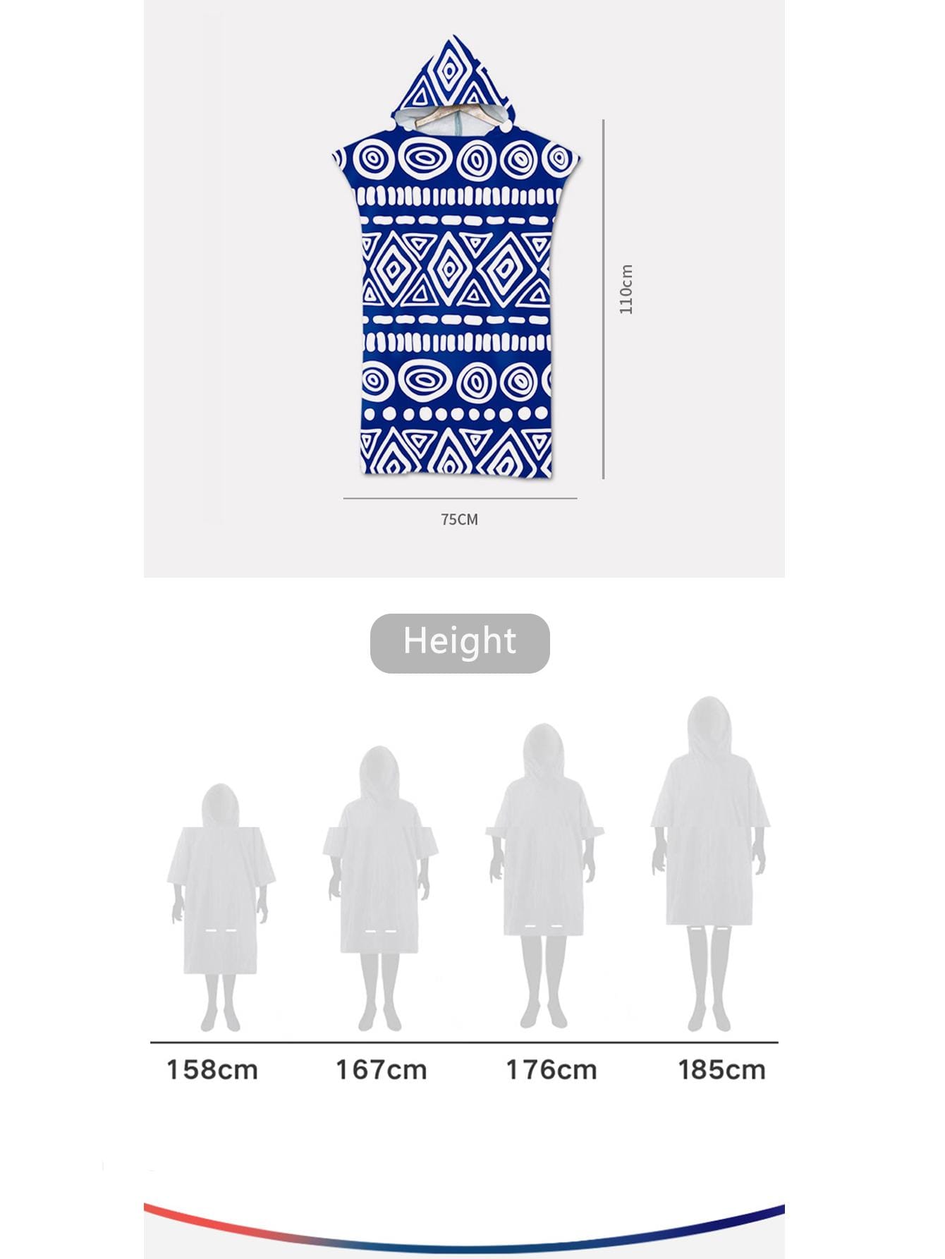 1pc Men's Colorful Hooded Bathrobe, Microfiber Quick Dry Cape Towel