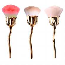 1pc Flower Nail Brush For Manicure Rose Nail Art Brush Nail Accessories Tools Popular Round Small Gel polish Dust Cleaning Brushes - Brown - View 7