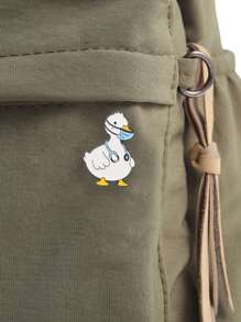 1pc Cute Duck Enamel Brooch Pistol Hot Dog Bandana Duck Rabbit Stethoscope Three Head Duck Fun Metal Badge Costume Lapel Pin Jewelry - Multicolor - View 8