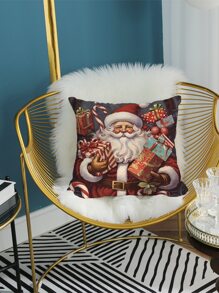 1pc Christmas Themed Digital Printed Pillowcase - Multi-color - View 5