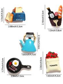 5pcs Fun Resin Fridge Magnet Decorations, Cute Strong Large Refrigerator Magnets For Kitchen, Fridge Decoration - Multicolor - View 3