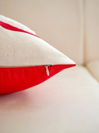 1pc Christmas Walnut Embroidery Pattern Pillow Cover, Home Decor For Living Room And Bedroom, Suitable For All Seasons