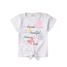 Conjunto Feminino Infantil Verão, com estampa Borboleta Tam 1 ao 14 anos