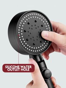 3入組/套黑色手持高壓淋浴噴頭成套工具,5可調節淋浴模式帶淋浴噴頭支架和59英寸(150cm)淋浴軟管,浴室配件 - 黑色 - 查看 6