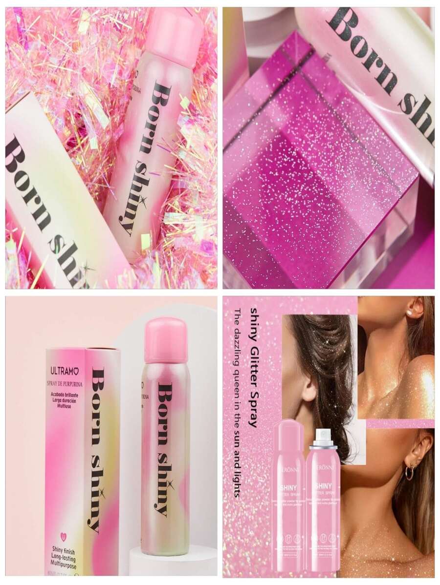 SPRAY Brillos Glitter para el Cuerpo Iluminador en Spray Brillante Corporal - Rosa - Ver 1