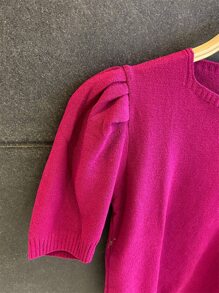 Women Knit Tops - 玫紅色 - 查看 3