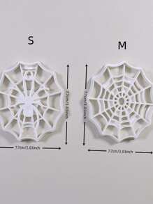 1 Pieza De Herramienta De Horneado De Molde De Galleta De Araña De Plástico Blanco, Molde De Corte De Galleta De Telaraña De Dibujos Animados Diy