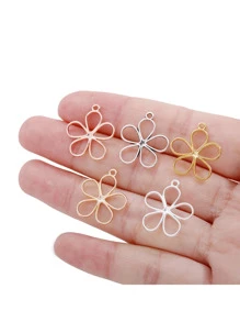 yuenz 40 件花瓣饰物适用于制作珠宝 DIY 时尚耳环吊坠项链手链配件 19*17 毫米