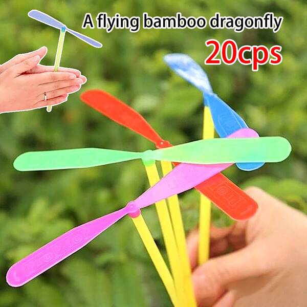 20pcs Bamboo Dragonfly Toy