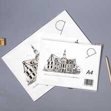 大尺寸8k手繪筆記本,適用於兒童手寫報告和繪畫,加厚的美術紙素描本,適用於白描/月光下作畫 - 白色 - 查看 2