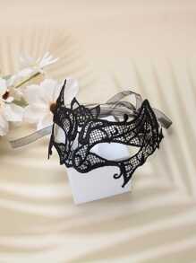 1入組性感黑色網眼眼罩,適用於派對和夜店 - 黑色 - 查看 6