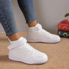 2023年新款大尺碼女款運動鞋,增高、耐磨、可調式扣環,高筒和平底運動鞋