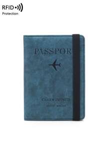 CHARM INFINITE 護照套帶rfid防盜刷護照卡包多功能文件夾票證收納袋 - 藍色 - 查看 4