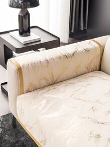 1pc Jacquard Snowy Sofa Slipcover For Cushion, Backrest, And Armrest, Four Seasons Universal - Beige - View 5