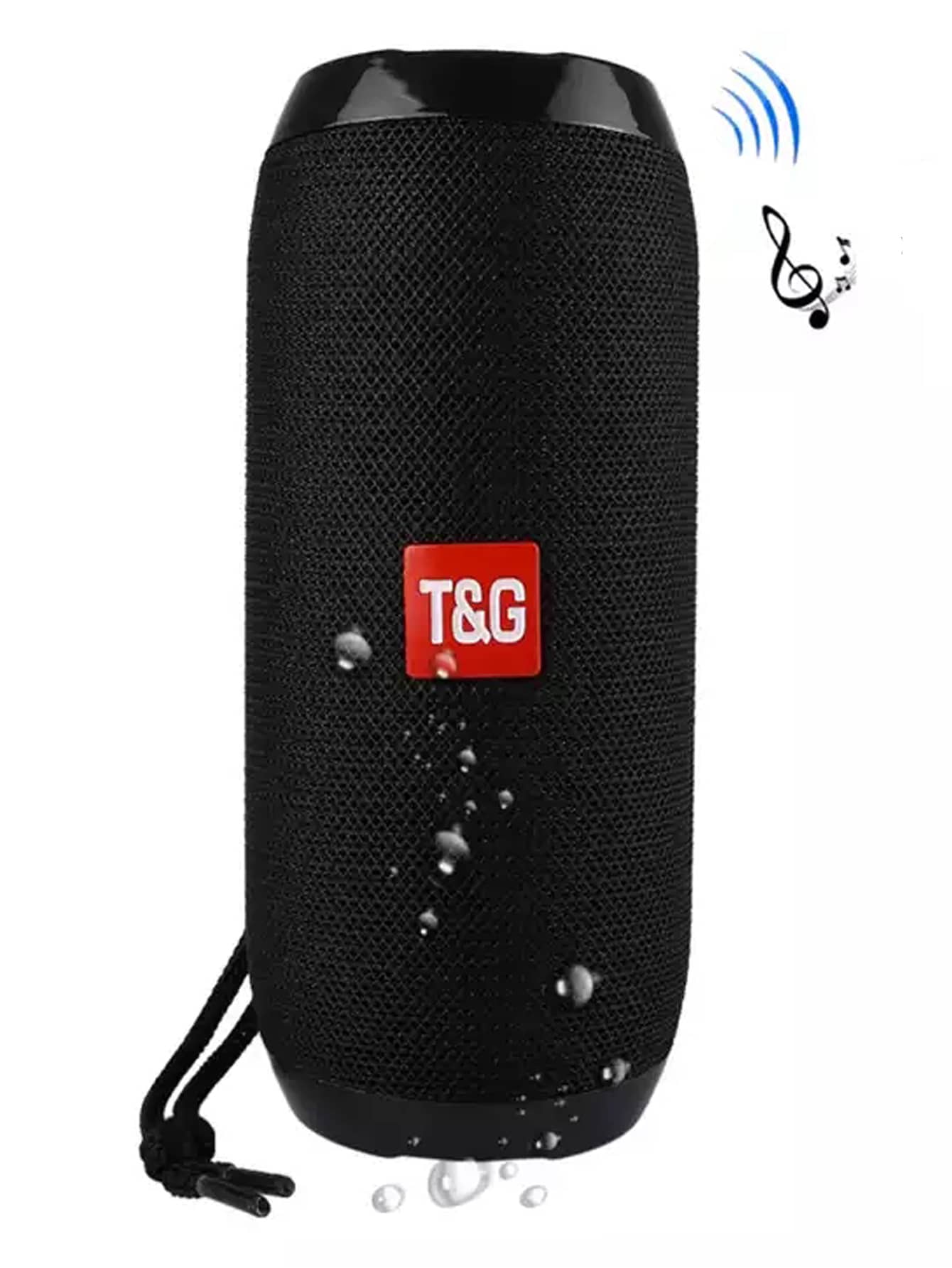1pc Outdoor Shockproof And Waterproof Portable Wireless Speaker With Bass Boost, Tf Card And U-Disk Playback, Audio Output And Multifunction, Suitable For Cycling - Black - View 1