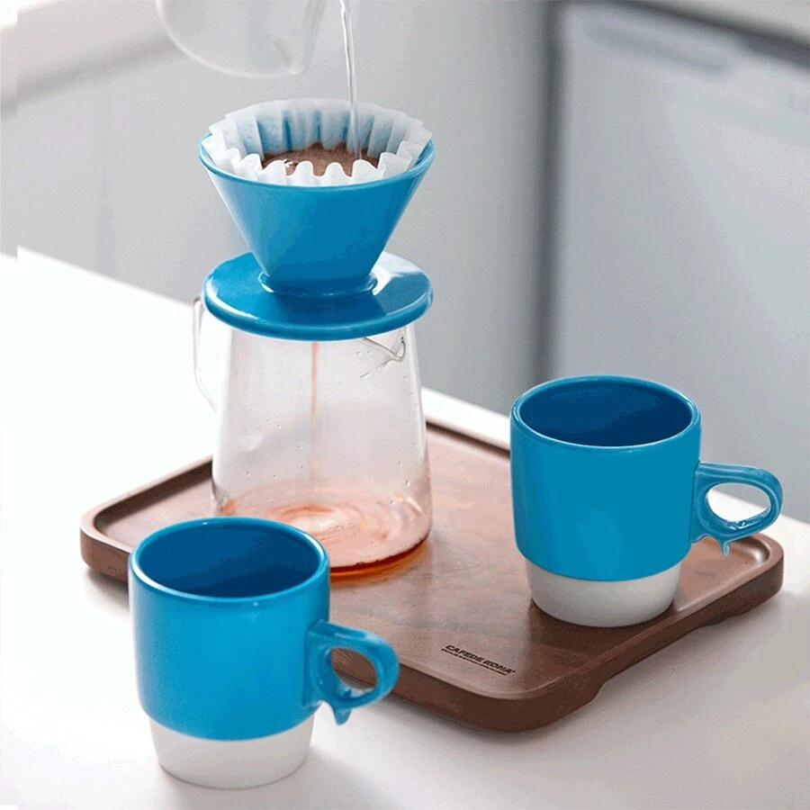 1PC Blue CAFEDE KONA Japanese Made Time Ceramic Filter Cup Pozo Saw Burn HASAMI V6O Household Drip Filter Coffee Appliance Hand Rinsed Coffee Filter Cup - Blue - View 1