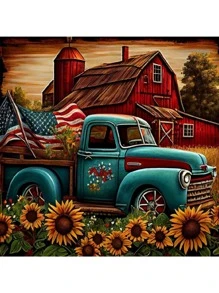 1pc Truck Pattern Diamond Painting With Diamond Painting Kit - Multicolor - View 1