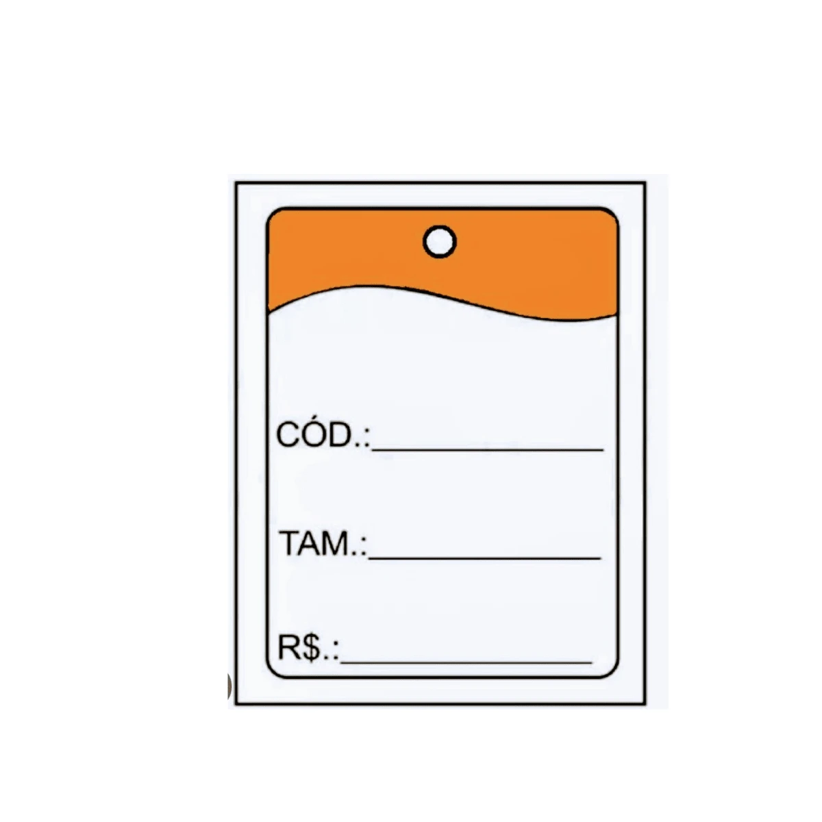 etiqueta tag para etiquetar roupa c/1000 und - Laranja - Visão 1