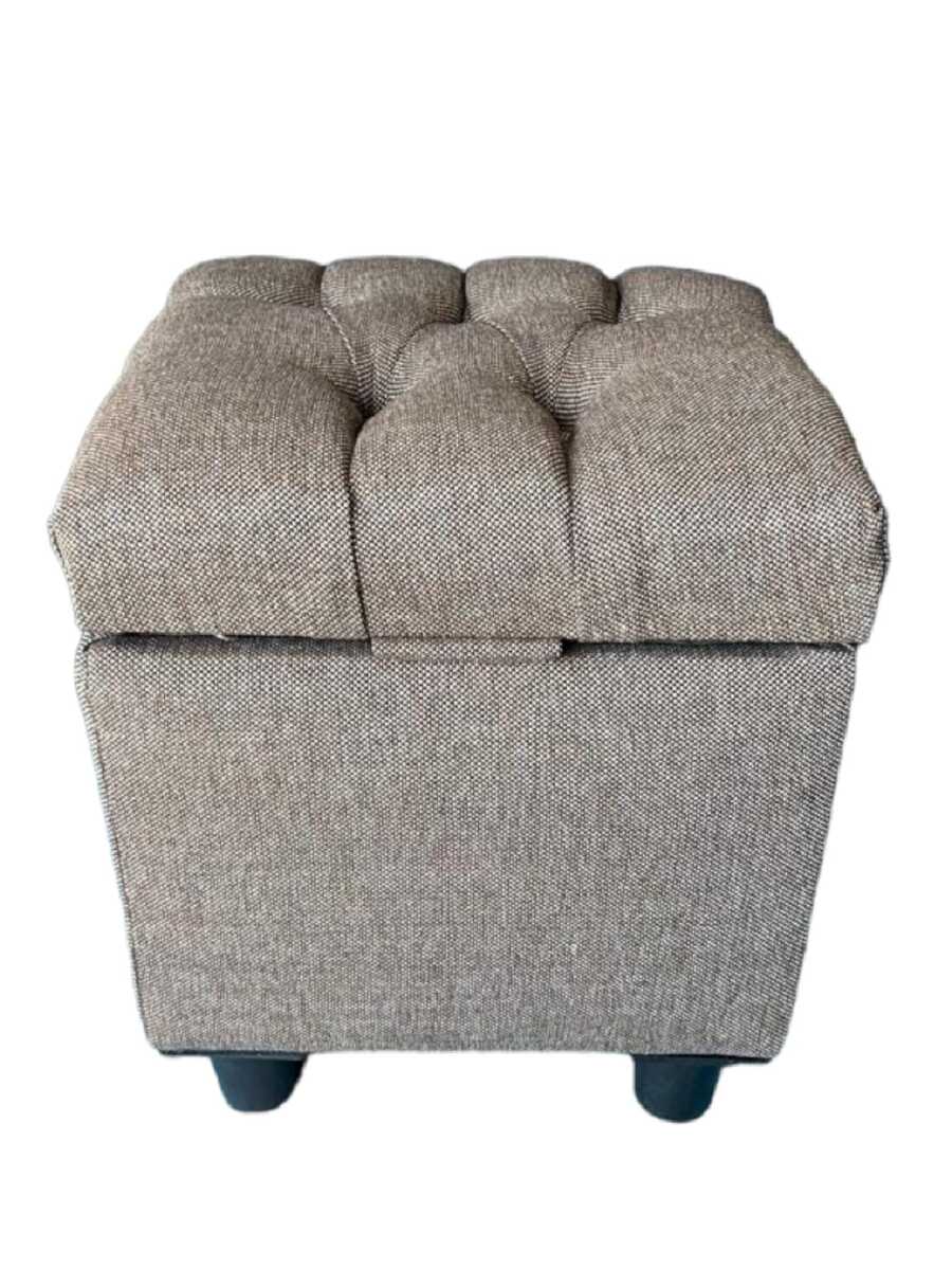 Baúl Taburete Con almacenamiento Capitonado camel Beige Arena Sillon Recamara sala oficina - Camel - Ver 1