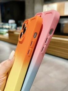 Funda de teléfono de cobertura total con lente de color degradado, simple y de moda, compatible con Apple, , , Redmi, Oppo, Vivo, , versión internacional, no la versión nacional - Rosa - Ver 4