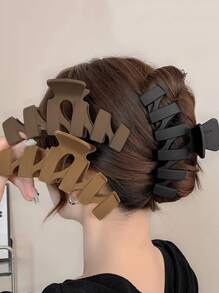 3 件装女士简约风格空心塑料发夹，非常适合日常使用休闲爪夹发夹发夹发钳发夹接发夹 - 彩色 - 查看 2