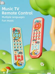 1款嬰幼兒模擬音樂/燈光/教育遙控器玩具,無需電池(有英文、法文、西班牙文模式可選) - 紅色 - 查看 4