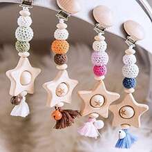 20入組16MM天然木混合顏色勾織珠子可咀嚼珠子DIY木頭出牙期針織珠子首飾類嬰兒床感官玩具牙膠適用於家庭禮品 - 彩色 - 查看 8