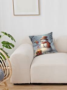 1pc Christmas Series Digital Printed Pillowcase - Multi-color - View 3