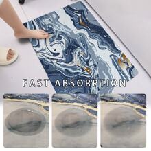 件現代大理石印花淋浴墊，可水洗，吸濕，防滑，安全浴室防滑地毯，彈性，抗疲勞，耐磨橡膠背門墊，適用於淋浴間、浴室、客廳、臥室、廚房及室內門口造型，多種顏色可選 - 彩色 - 查看 5