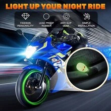 8Pcs Luminous Tire Valve Cap Car Wheel Hub Glowing Dust-Proof Decorative Tyre Rim Stem Covers, Universal Applicable Car Motorcycle Bike - Green - View 5