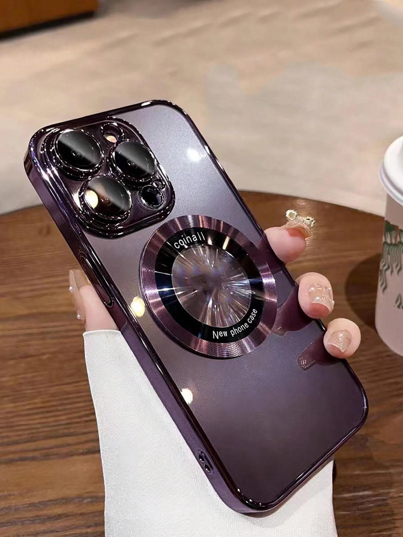 Ốp lưng điện thoại từ tính mạ điện sang trọng lấp lánh Ombre tương thích với bộ sạc MagSafe, tương thích với iPhone 11, 12 Pro, 12 Pro Max, 13, 13 Pro, 14 Plus, 14 Pro Max, 15, 15 Pro, 15 Pro Max, 16, 16 Pro, 16 Plus, 16 Pro Max - Màu tím  Violet - Xem 1