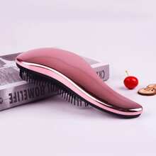 1个家用头皮按摩梳，便携式卷发造型工具，美发造型工具，发饰 - 粉色 - 查看 3