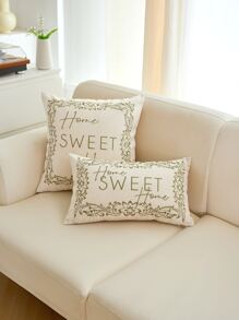 1 Bốn Mùa Đi Lại Chủ Đề Hoa Vòng Hoa Chữ Thêu Gối Trang Trí Nhà - màu xanh lá - Xem 5