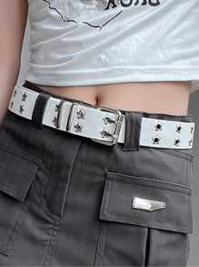 1 Thắt lưng phong cách Punk đa năng hợp thời trang và cá tính - trắng - Xem 1