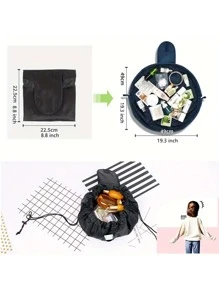 1 Stück Kosmetiktasche, tragbare Reise-Kordelzugorganizer-Tasche, unverzichtbar für Reisen, Kreuzfahrten, Wohnheime, Makeup-Tasche, Hautpflege-Tasche, Kulturbeutel, Geschenk für Freunde und Lehrer, Geburtstagsgeschenk, Heimdekoration, Badezimmer, Schlafzimmer, Schmuckaufbewahrungstasche