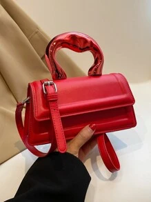 DareSee Sac à bandoulière carré imperméable, léger, portable, classique, décontracté, minimaliste, personnalisé, rouge, pour adolescentes, femmes, étudiantes, enseignantes, débutants et employés de bureau. Parfait pour le bureau, le travail, les affaires, les trajets. Idéal pour l'automne, Noël, l'hiver et les cadeaux de Noël