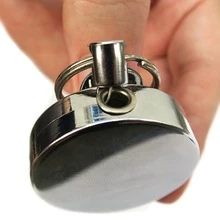 1pc Silver-tone Retractable Keychain Easy Pull Buckle Luggage Accessory Retractable Snap Hook Key Ring Anti-lost - Silver - View 3