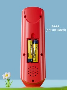 1款嬰幼兒模擬音樂/燈光/教育遙控器玩具,無需電池(有英文、法文、西班牙文模式可選) - 紅色 - 查看 10