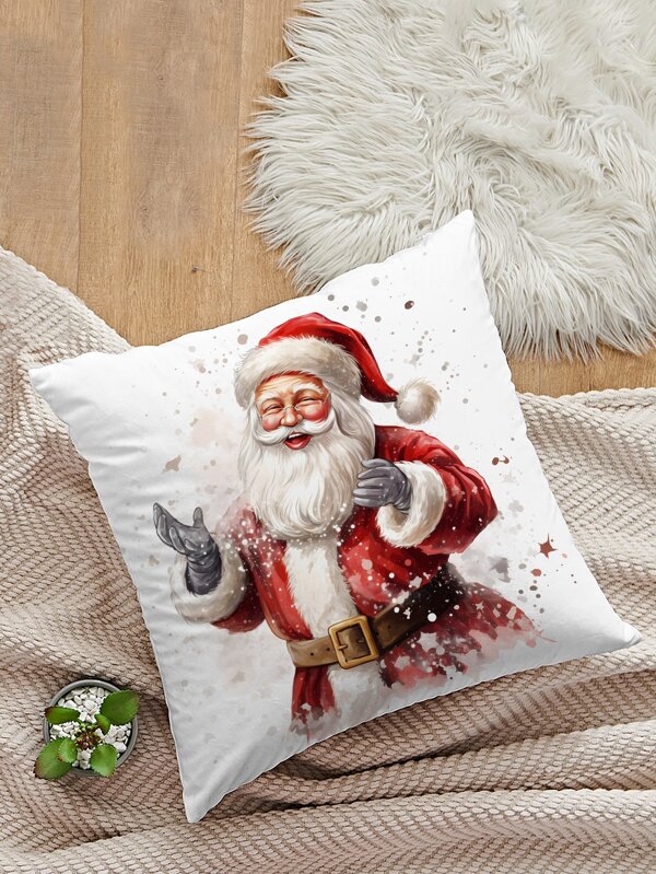 1pc Christmas Theme Digital Printed Pillow Case