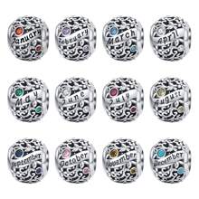 1pc Zodiac Star Sign Diy 925 Sterling Silver Charm Beads Fit For Charm Bracelets, 12 Constellations Cubic Zirconia Charm - Silver - View 13