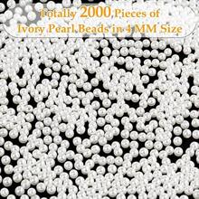 2000pcs Ivory Faux Pearls Craft Beads 4mm Small Slit Faux Pearl Beads With Holes, For Jewelry Making, Bracelets, Necklaces, Hair, Crafts, Decoration And Vase Filling - White - View 4