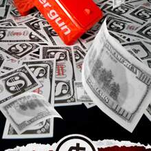 1把粉色貨幣槍射擊噴灑現金發射器玩具,派對必備 - 粉色 - 查看 5