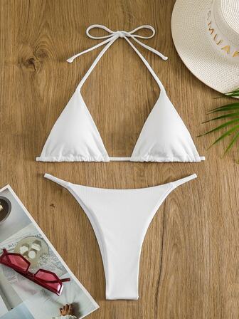 純色性感女孩運動分割比基尼