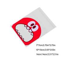 100 件粉色卡通卡哇伊怪物自粘袋節日派對糖果零食烘焙禮品包裝 - 粉紅色 - 查看 3