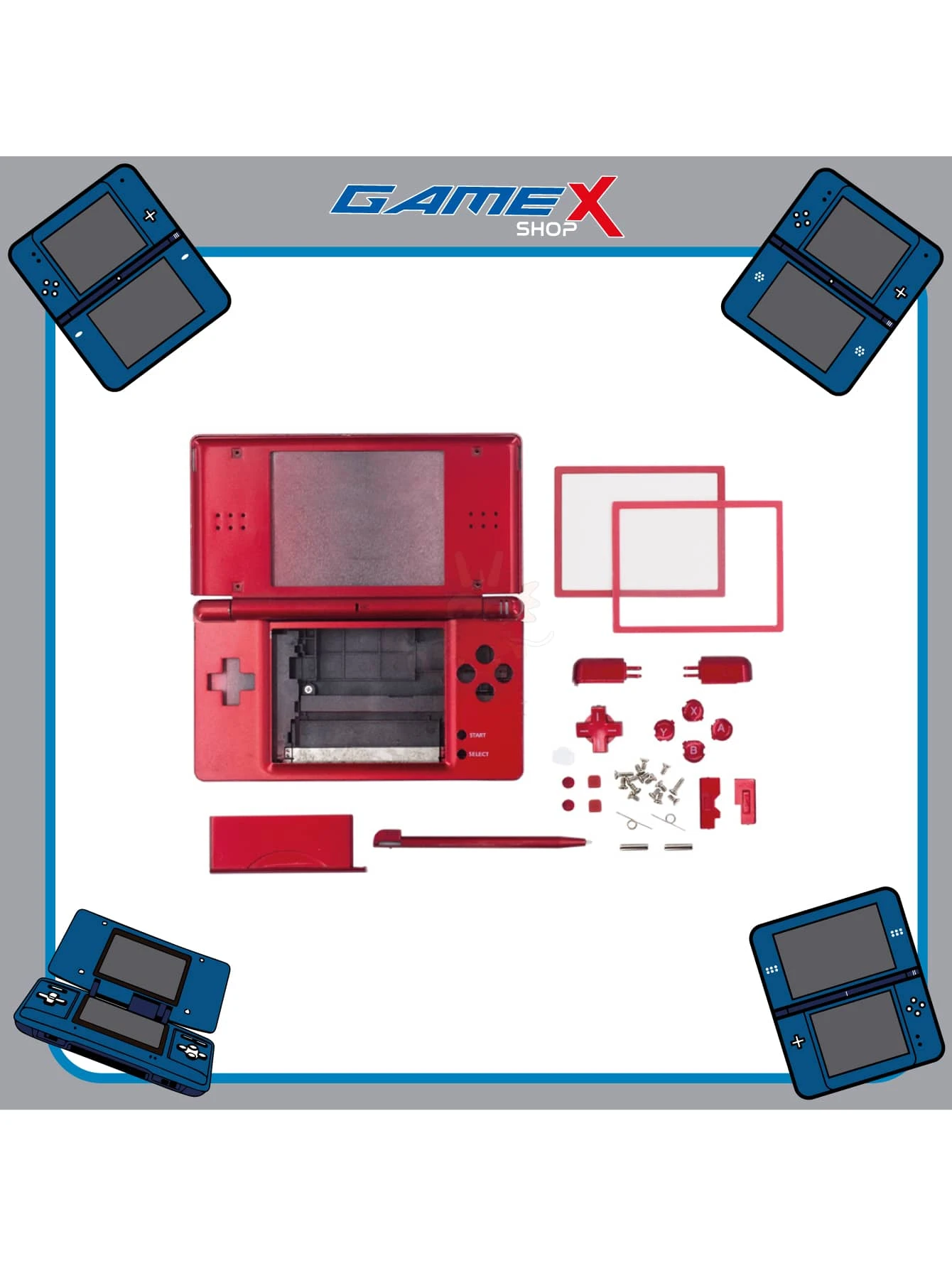 Carcasa Completa DS LITE - Rojo - Ver 1