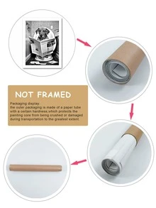 1pc Animal Bathroom Art, A Dog Reading Newspaper On The Toilet, Canvas Wall Decor, White, Suitable For Living Room Entryway Home Decor, Art Canvas Print, Suitable For Living Room Bedroom Or More, Reusable And Removable Unframed Wall Art - Multicolor - View 4