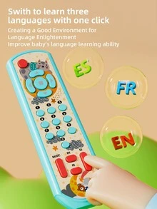 1款嬰幼兒模擬音樂/燈光/教育遙控器玩具,無需電池(有英文、法文、西班牙文模式可選) - 紅色 - 查看 7