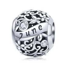 1pc Zodiac Star Sign Diy 925 Sterling Silver Charm Beads Fit For Charm Bracelets, 12 Constellations Cubic Zirconia Charm - Silver - View 19