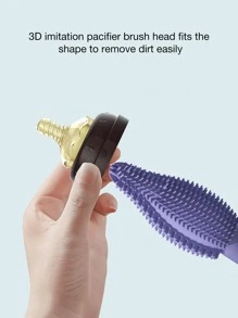 1set Silicone Baby Bottle Brush For Cleaning Bottle, Nipple, Straw - Multicolor - View 4