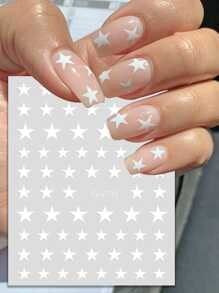 1 Sheet Stars Pattern Nail Art Sticker For DIY Nail Decorations Nail Stickers - White - View 1
